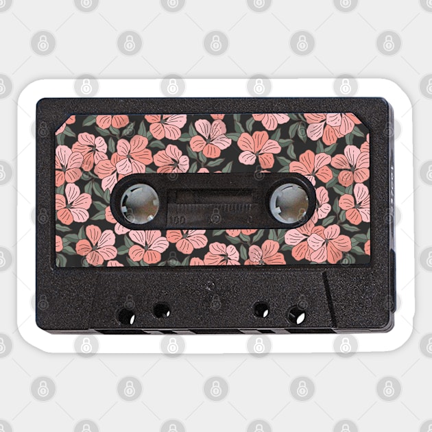 Audio cassette Vintage Grandma flowers Sticker by CocoFlower